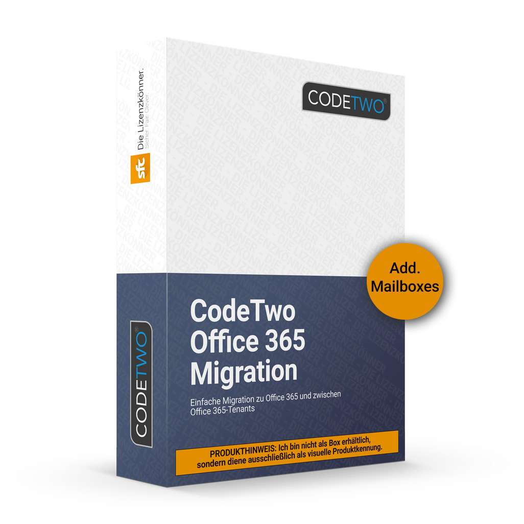 Copetwo CodeTwo Office 365 Migration 500 add. Mailboxes en ESD/Lizenz Vv+1YM ...