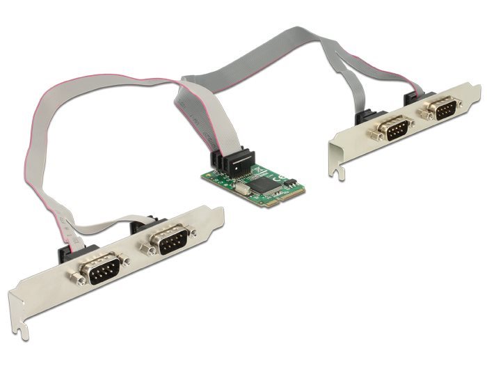 Delock Adapter Mini PCIe Karte >4 x Seriell RS-232+++